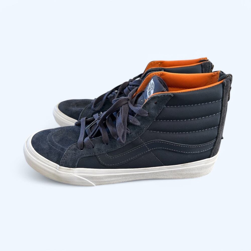 Vans SK8-Hi Top Skate Shoes Sneakers Navy White Womens 9 Men's 7.5